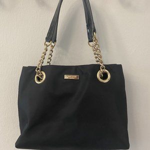 KATE SPADE - LINDENWOOD ELENA NYLON BAG, BLACK & GOLD
